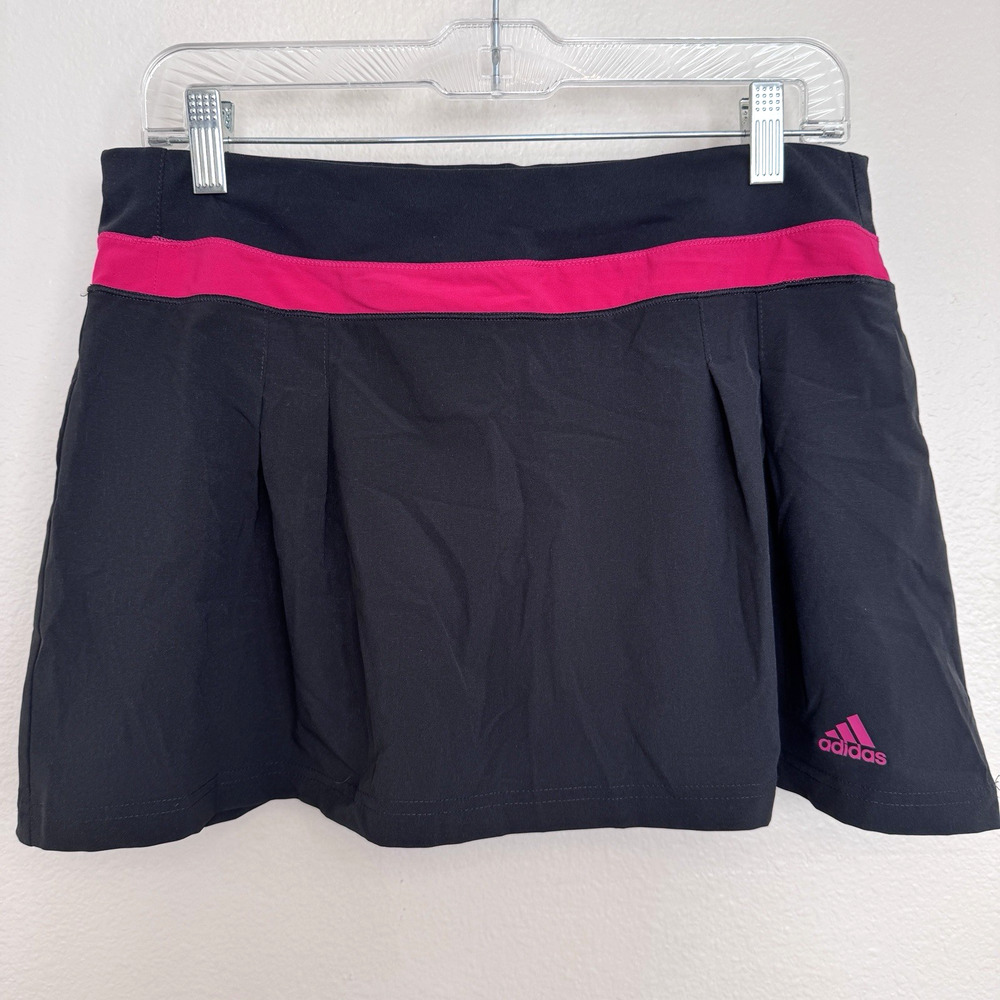 Adidas Climalite Skort Womens Medium Black Pink Athletic Tennis Golf Stretch
